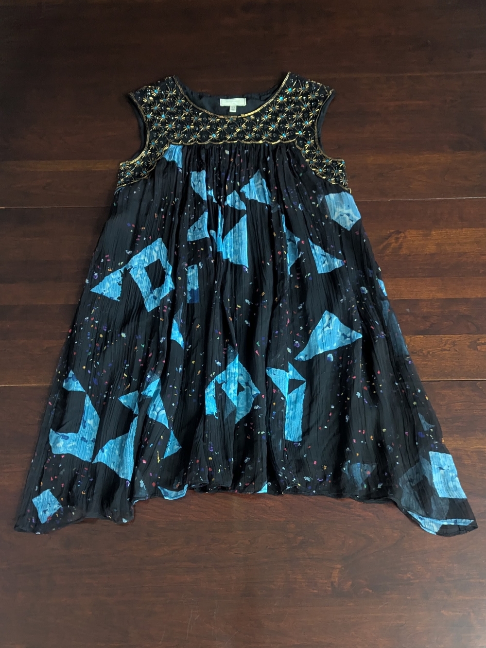 Anthropologie Moulinette Soeurs 6 Lydia Beaded Swing Dress Abstract Whimsigoth